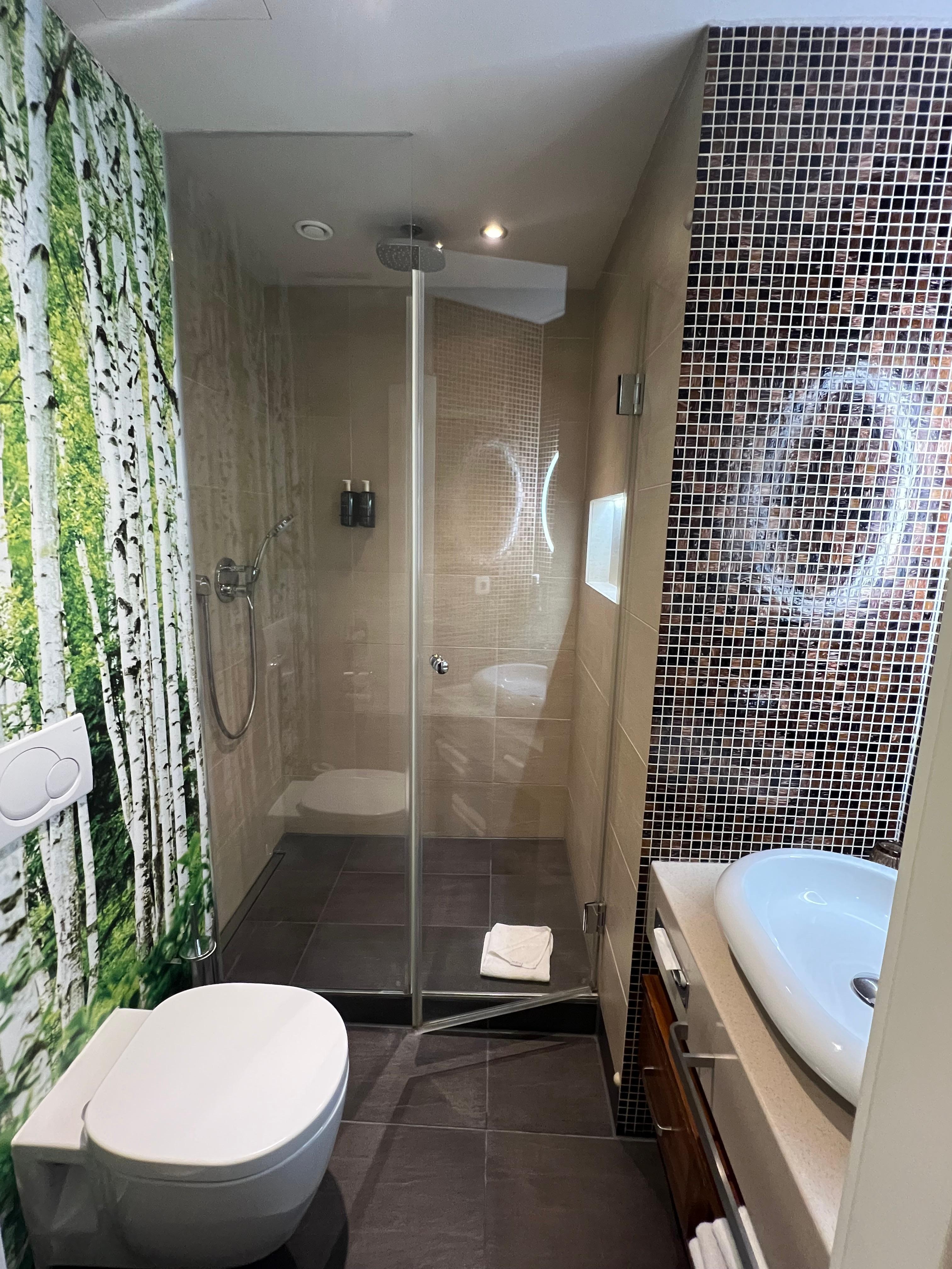 Bathroom was small, but the shower was an excellent size