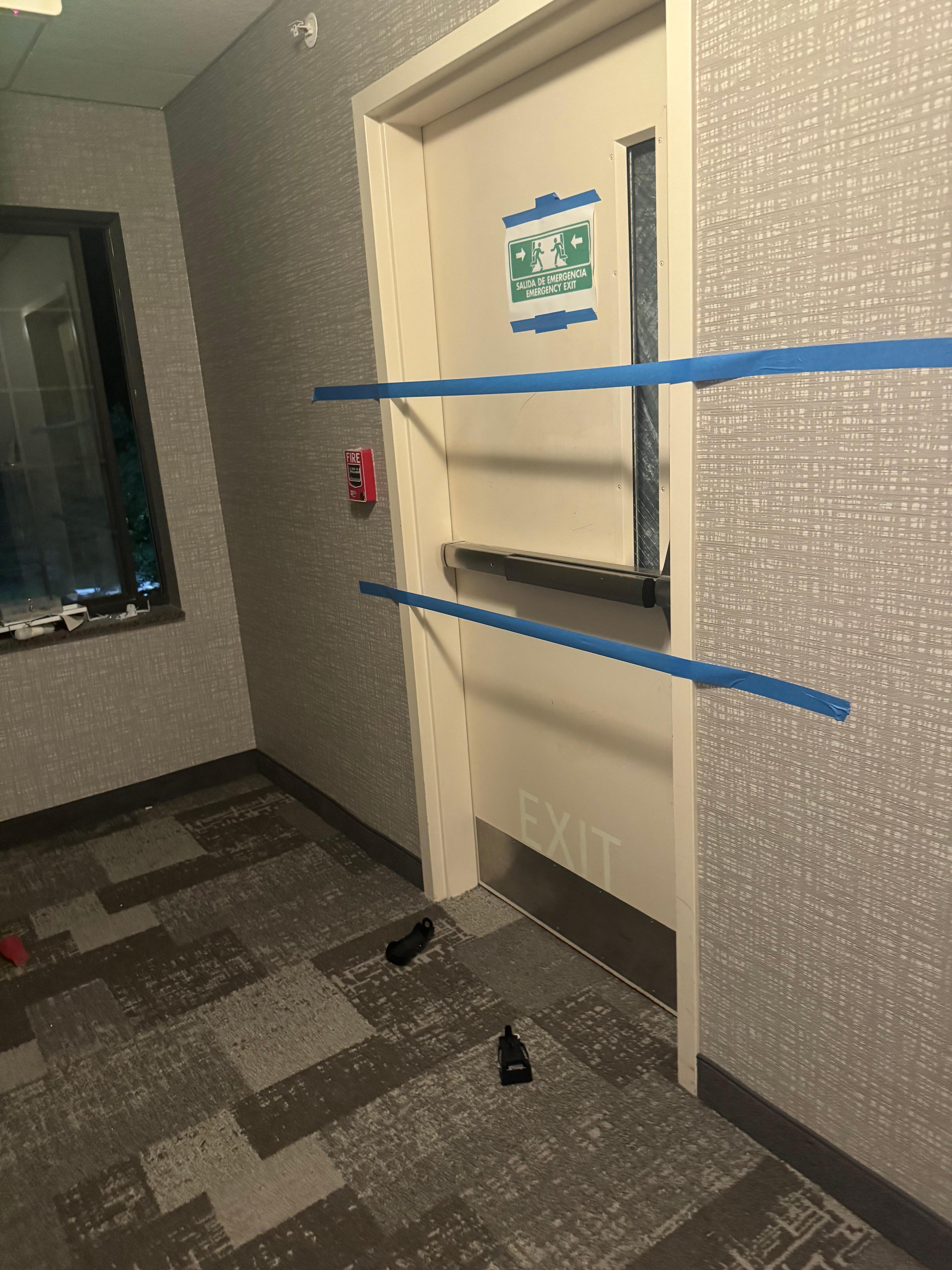 Emergency exits are blocked off