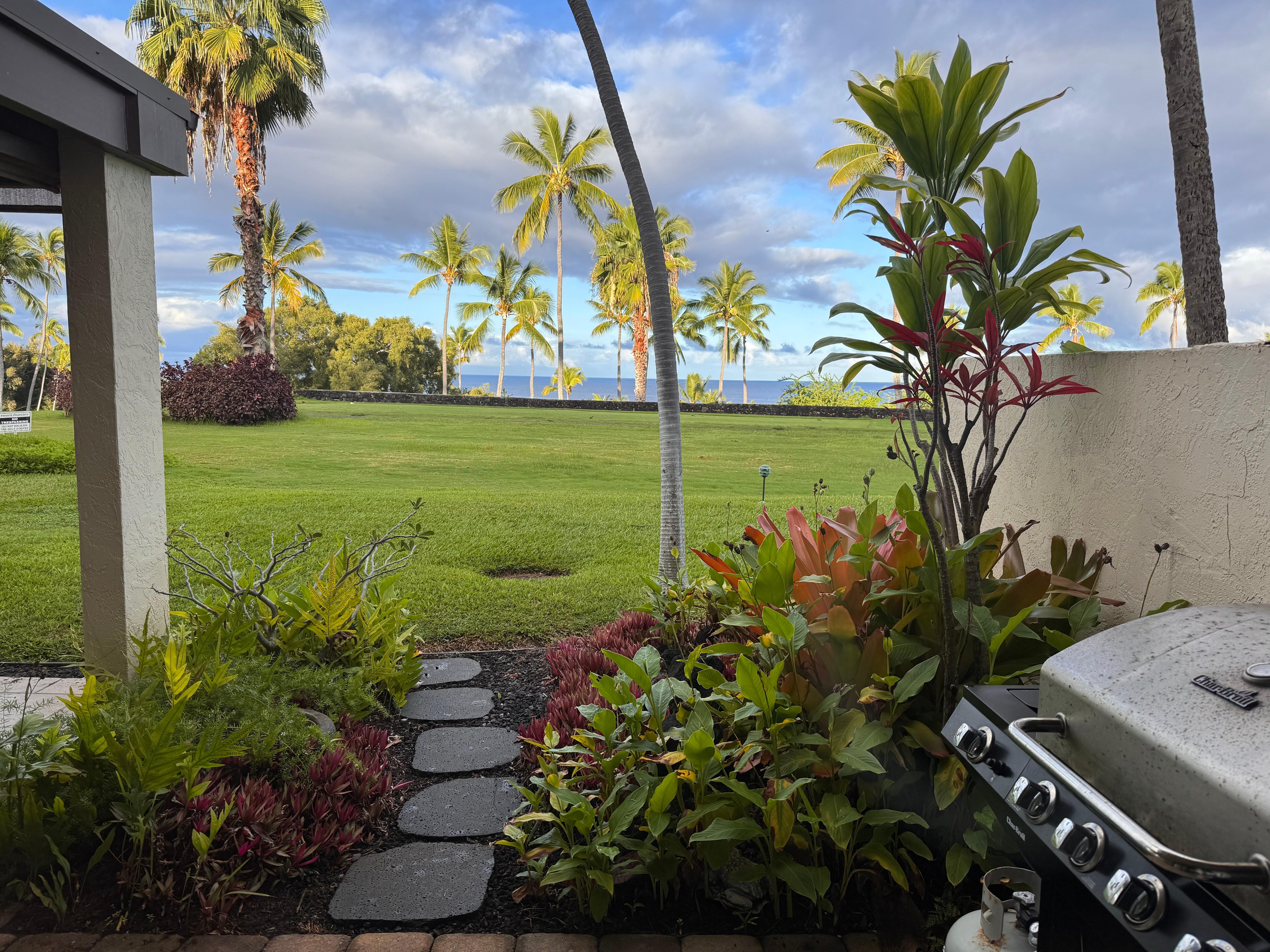 Directly behind the master bedroom sliding door