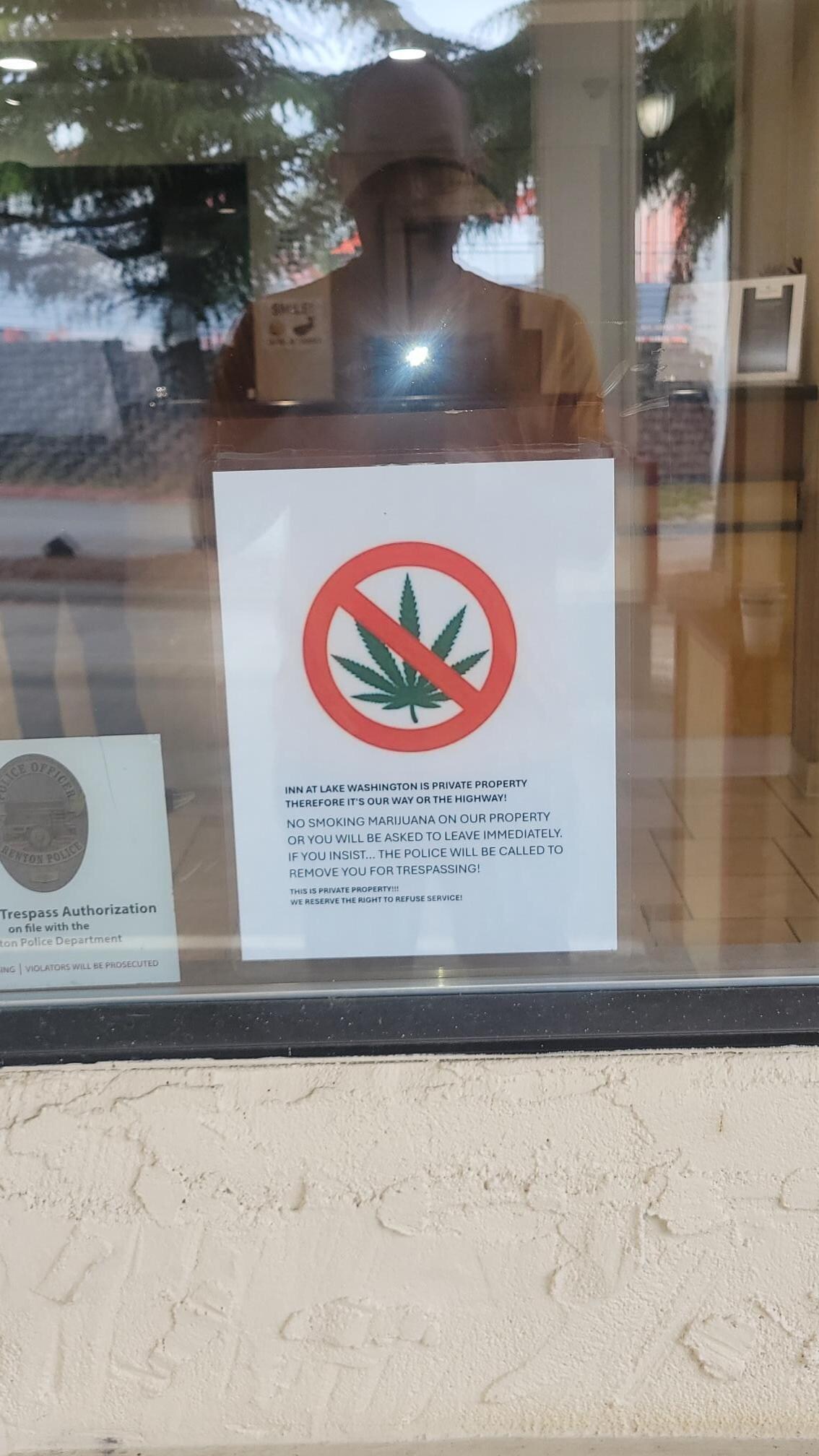 Leave your drugs at home. What kind of place has to tell you that?