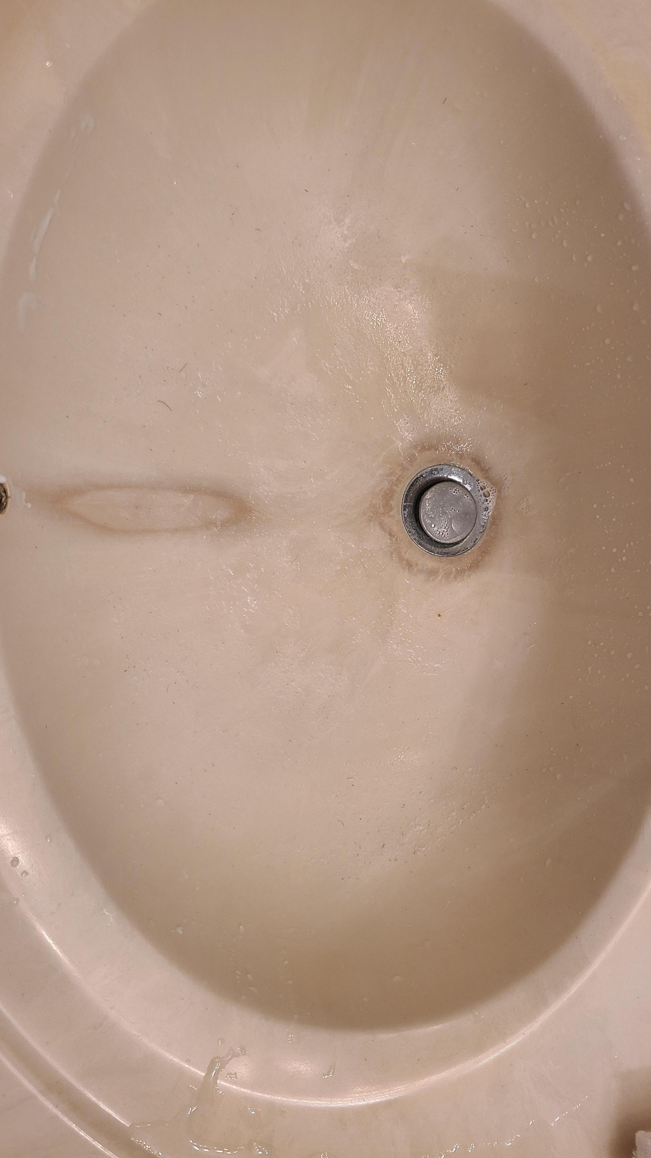 One of three stained sinks