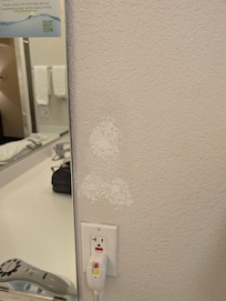 Holes patched but not painted