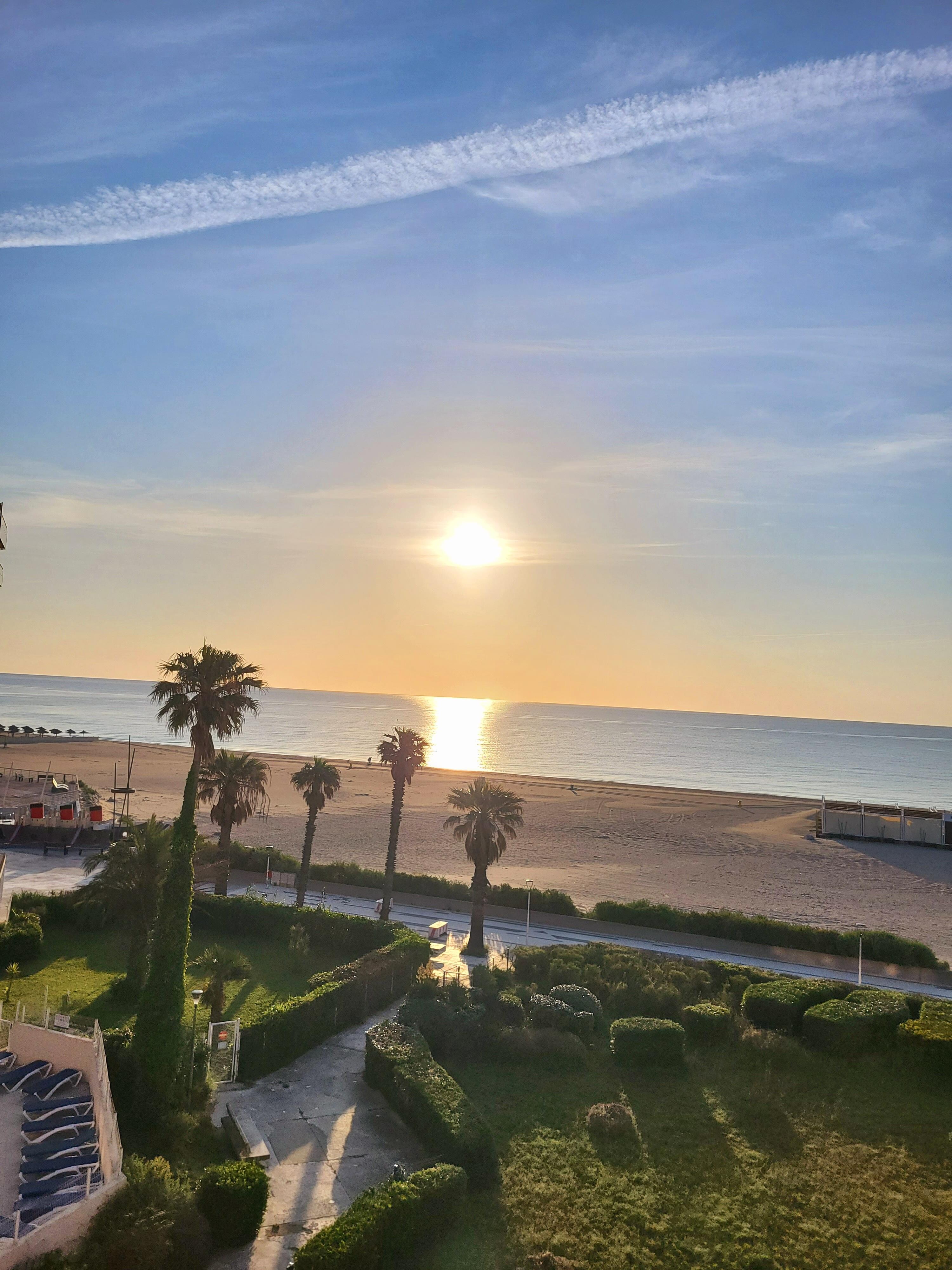 Levé du soleil le matin,  vue de la terasse