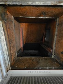 Mold in ductwork.  This is what you breathe all week.