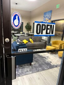 The sign says “Open” but door locked.