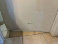 Door was kicked in and had three different paint colors