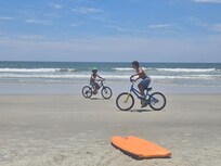 Bikes allowed on the beach and the kids had a BLAST. Would recommend the bike rental.