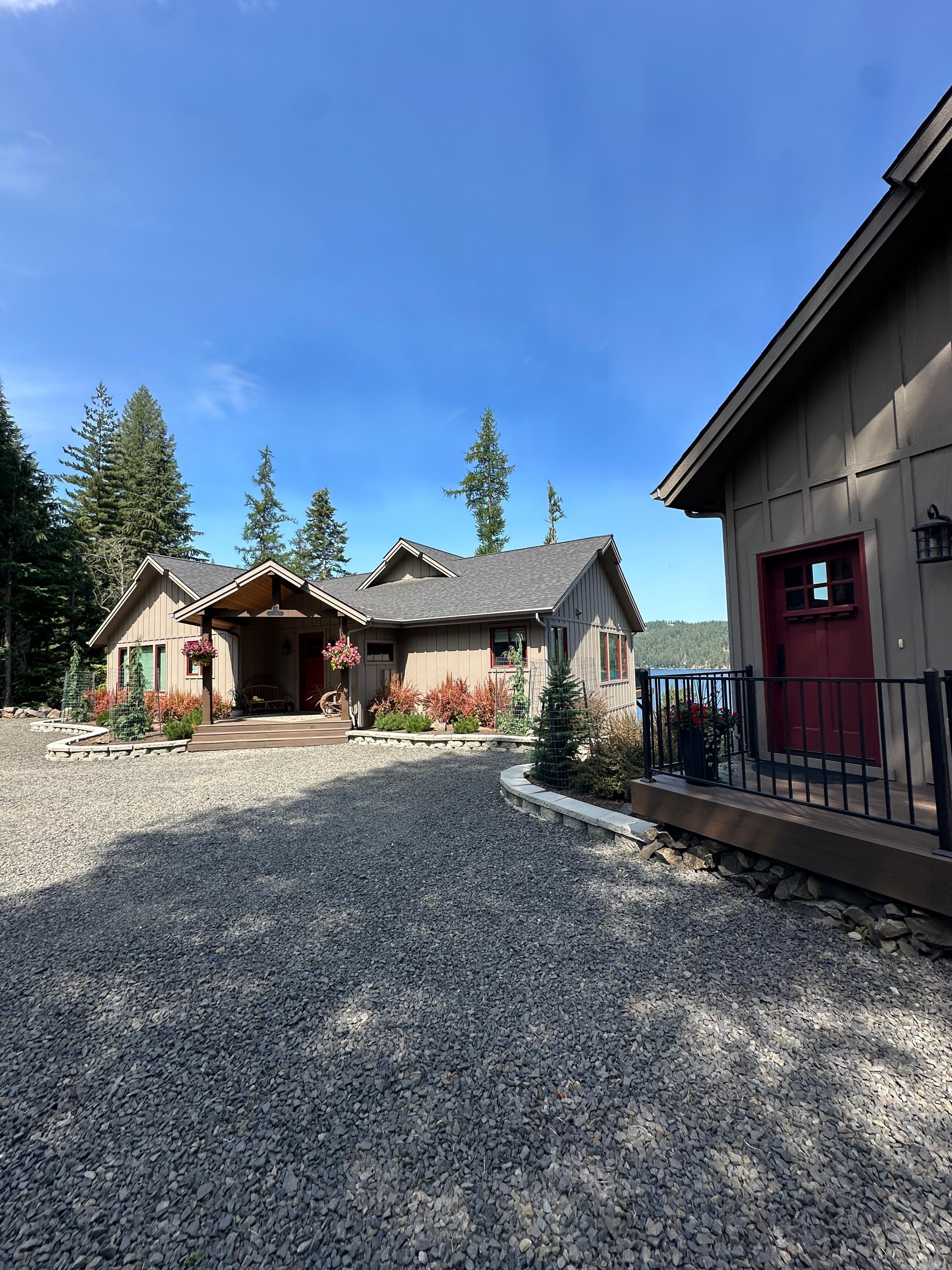 Main home on left. Guest house on right. Private, gated property. 