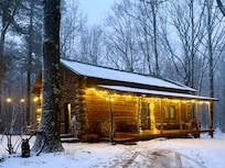 Lit up when we arrived - a super sweet welcome