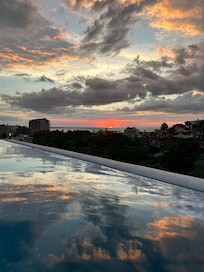 Sunsets at the rooftop pool.