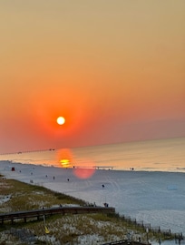 Beautiful sunrise from balcony.