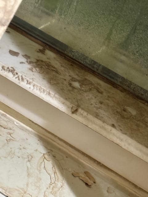 Mud/dust  in the window. Probably in last 1 year it was not cleaned.