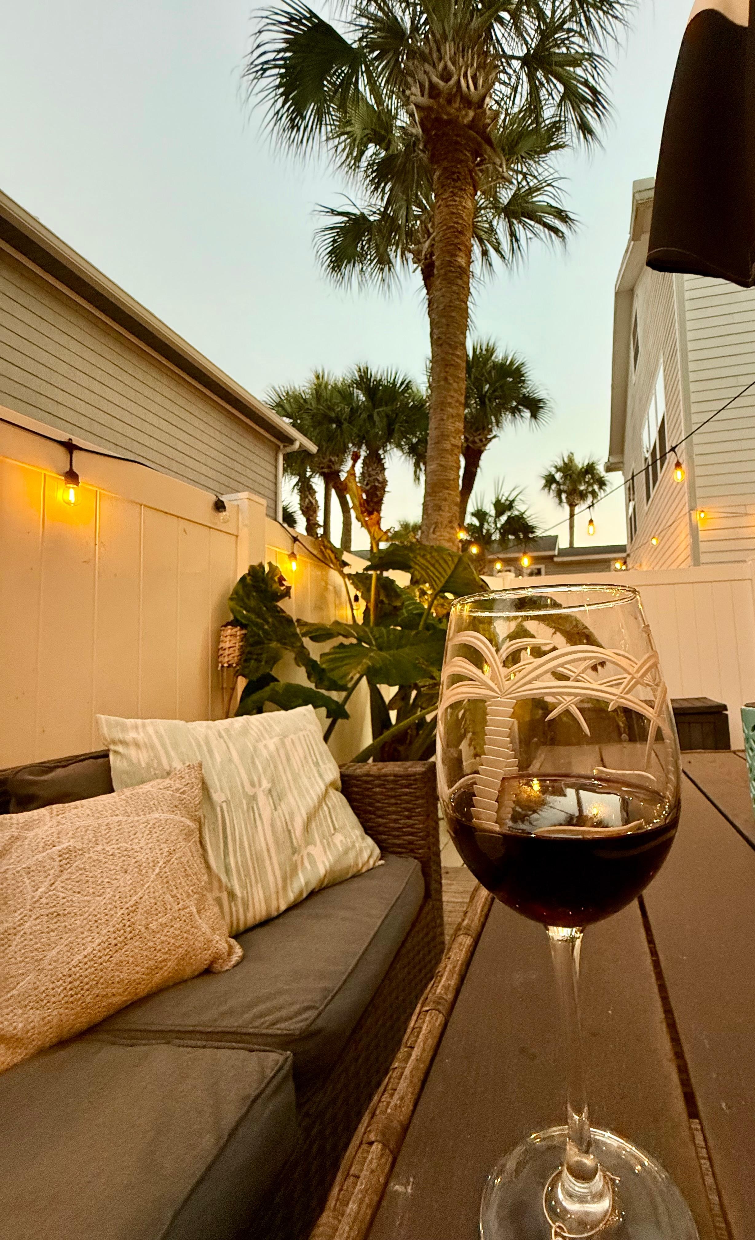 An evening relaxing on the outdoor patio- while my husband was at Mayo Clinic. 