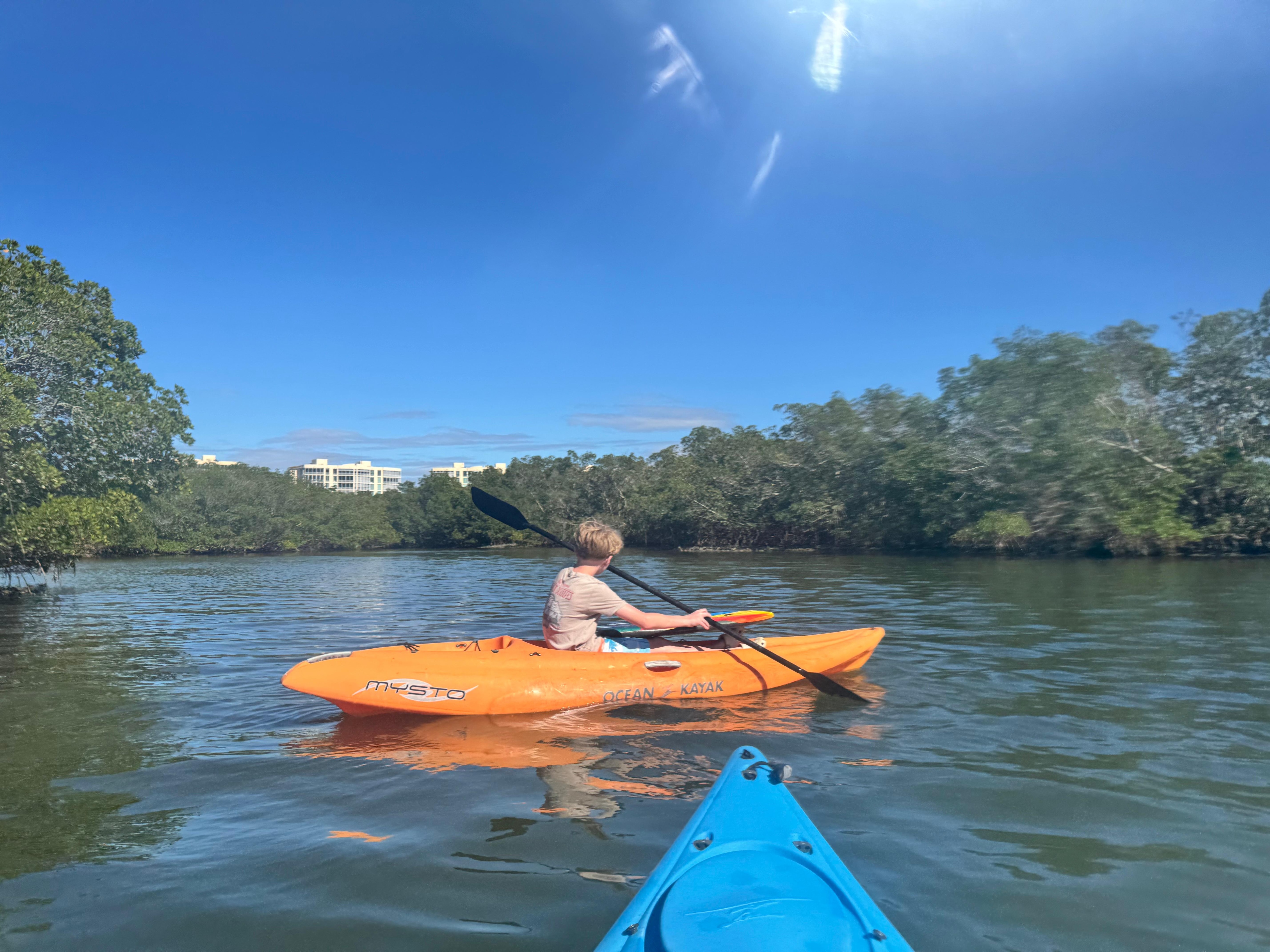 Paddling just one street over from the rental 