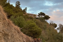 View of the hotel from the hillside.