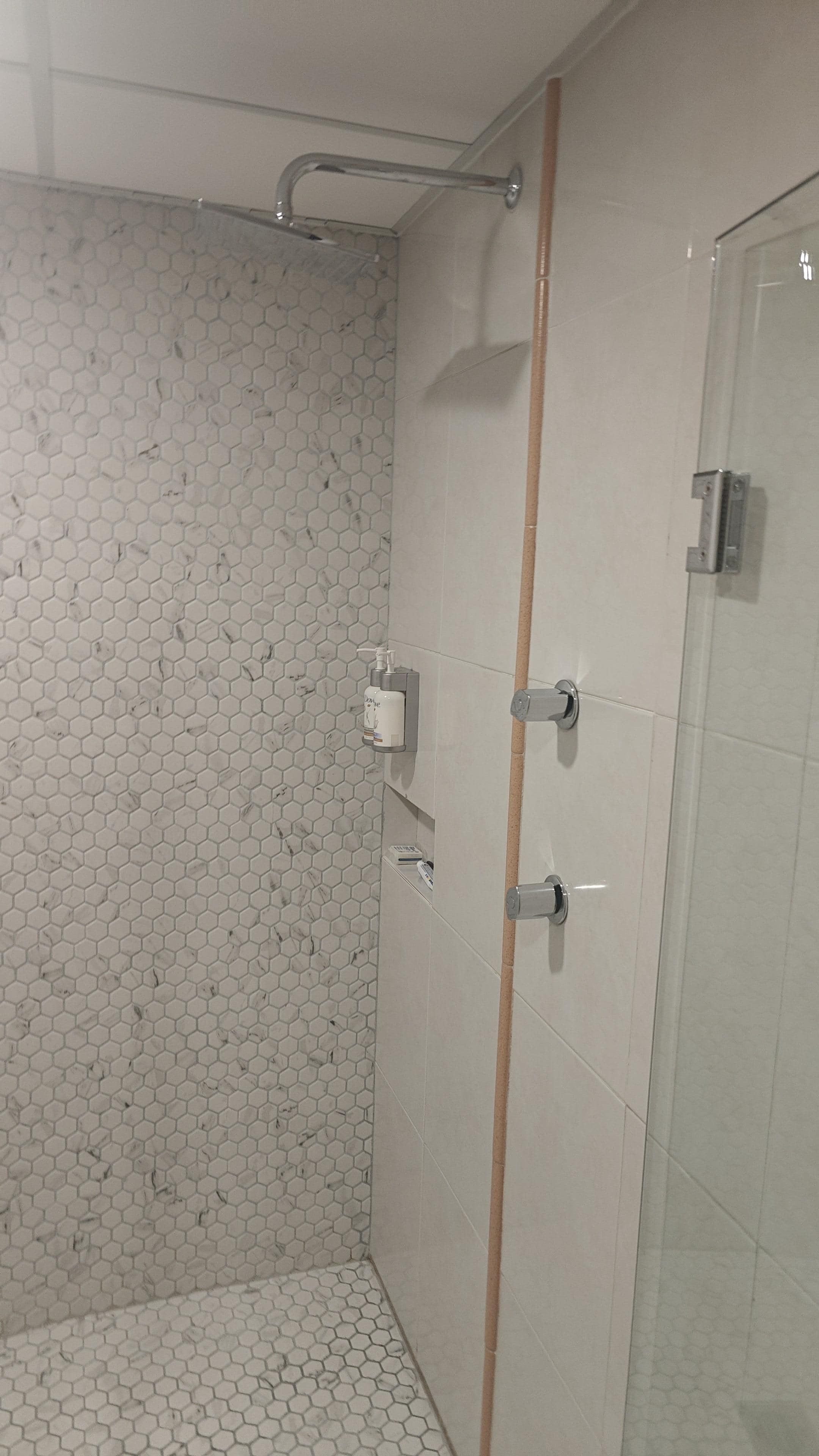 Baños limpios y amplios, siempre con jabón y shampoo. 