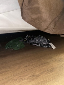 Previous guest stuff under the bed