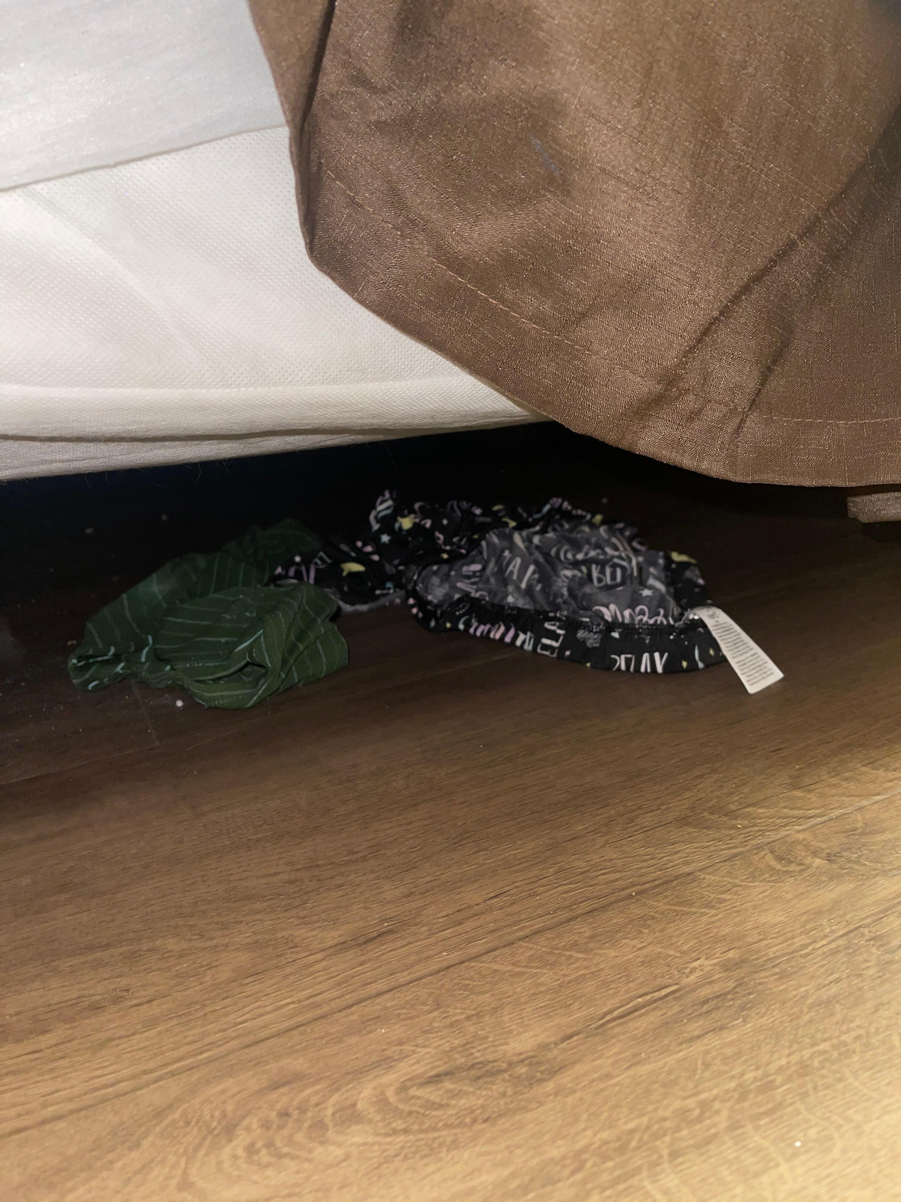 Previous guest stuff under the bed 