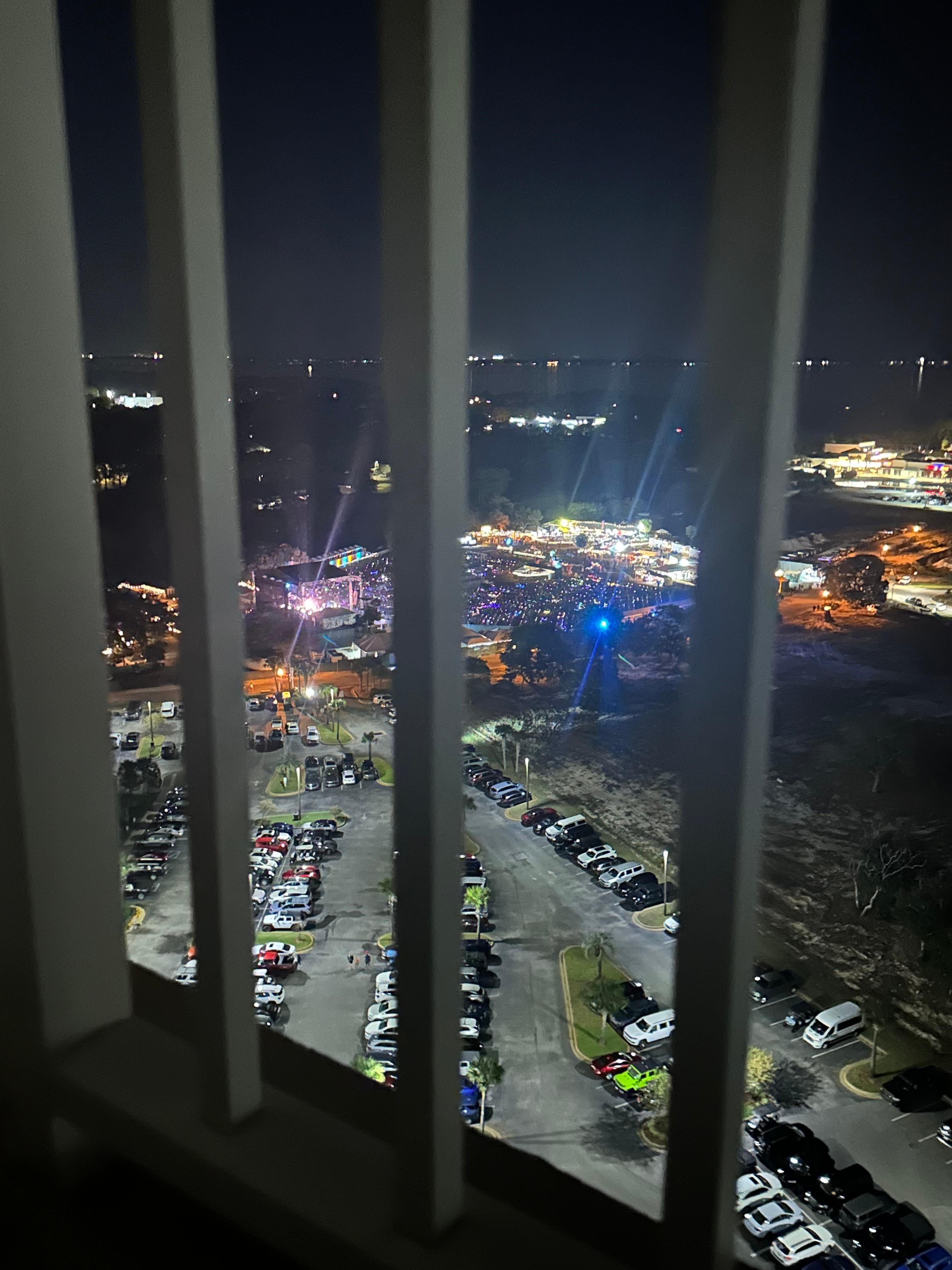 Great view of venue from the bedroom balcony.