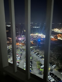 Great view of venue from the bedroom balcony.