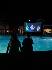 Movie night at the pool was a hit!