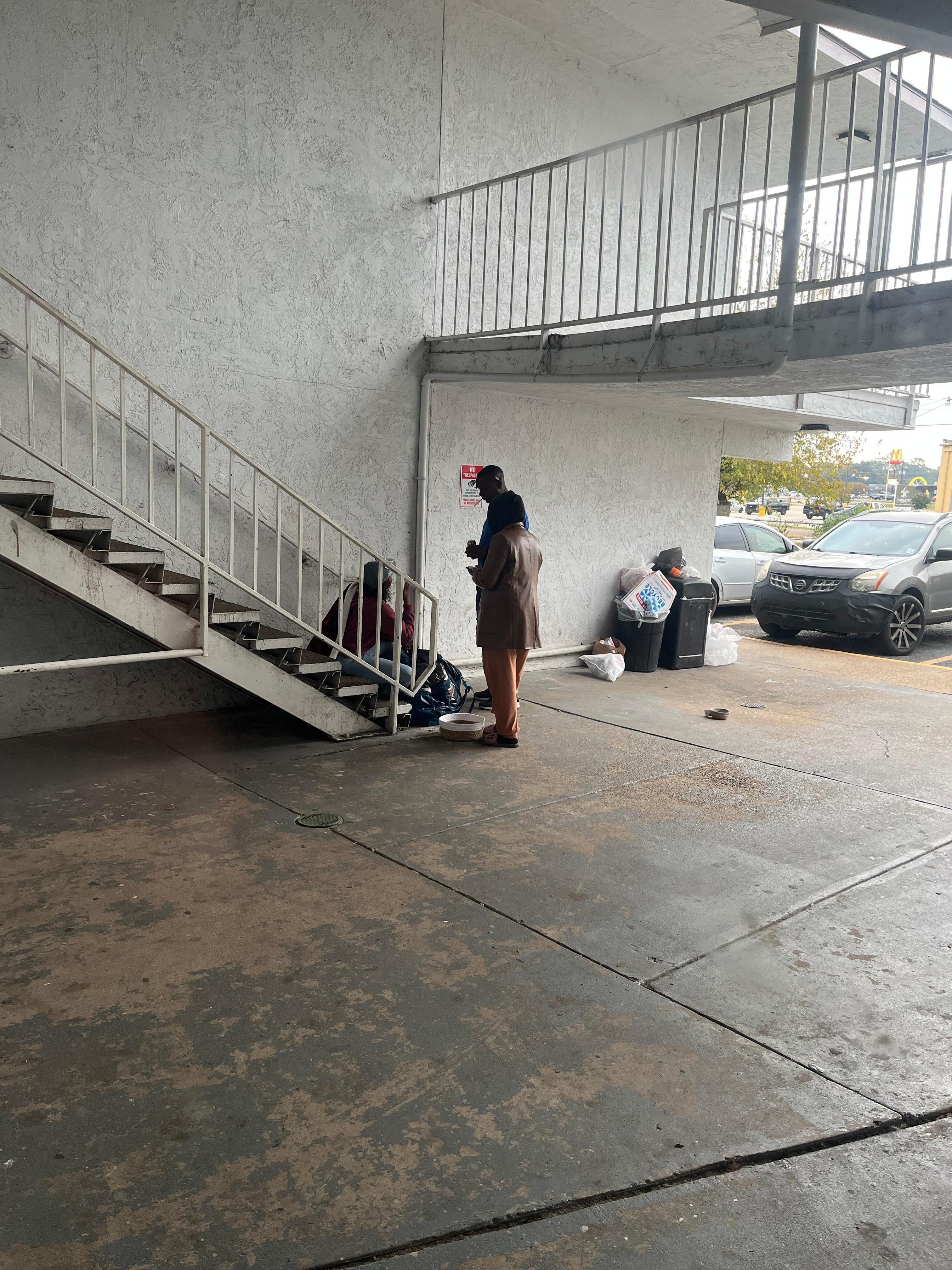 Friendly couple yelling at the top of their lungs at 630am. 