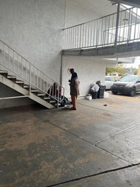 Friendly couple yelling at the top of their lungs at 630am.