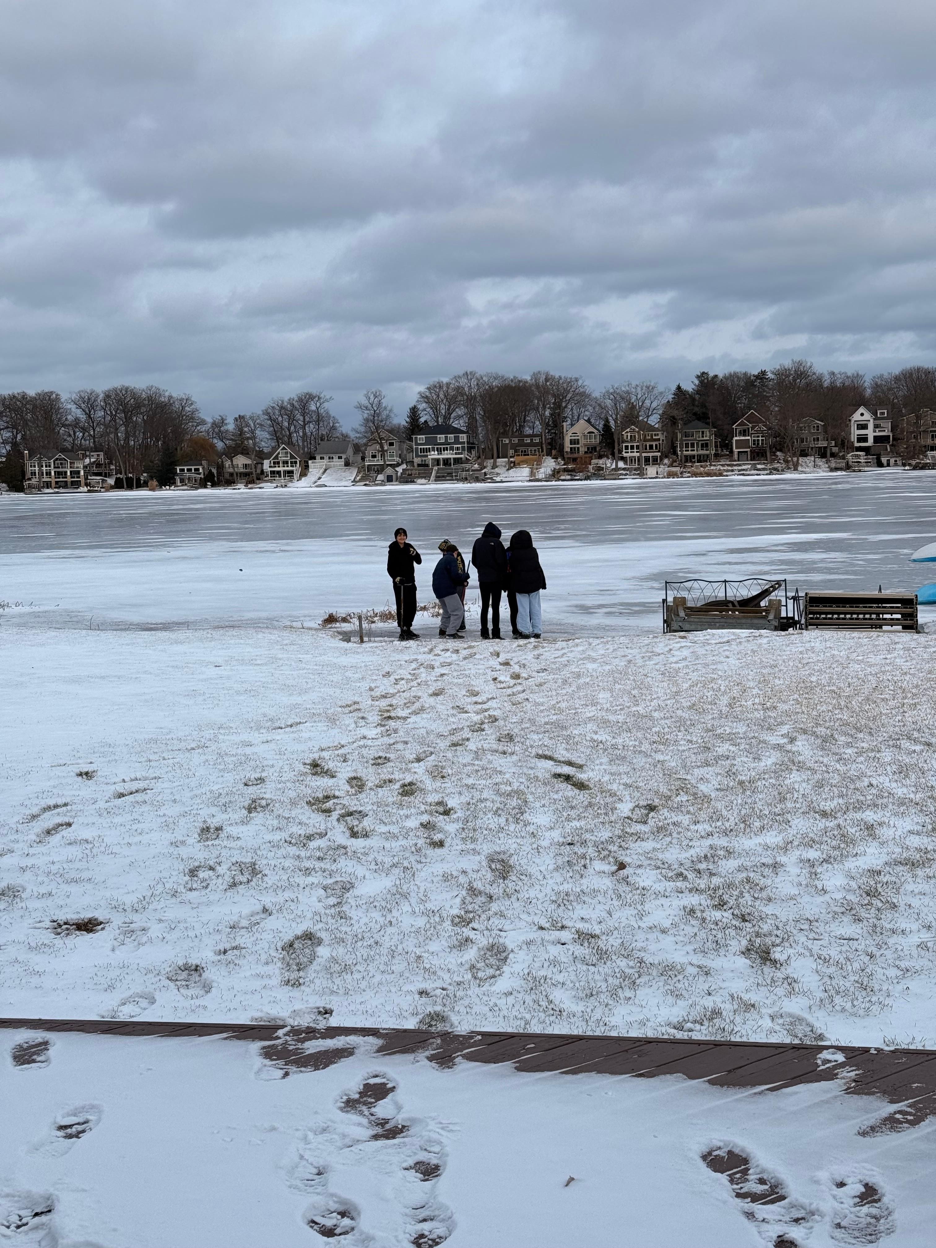 Beautiful lake and winter weather