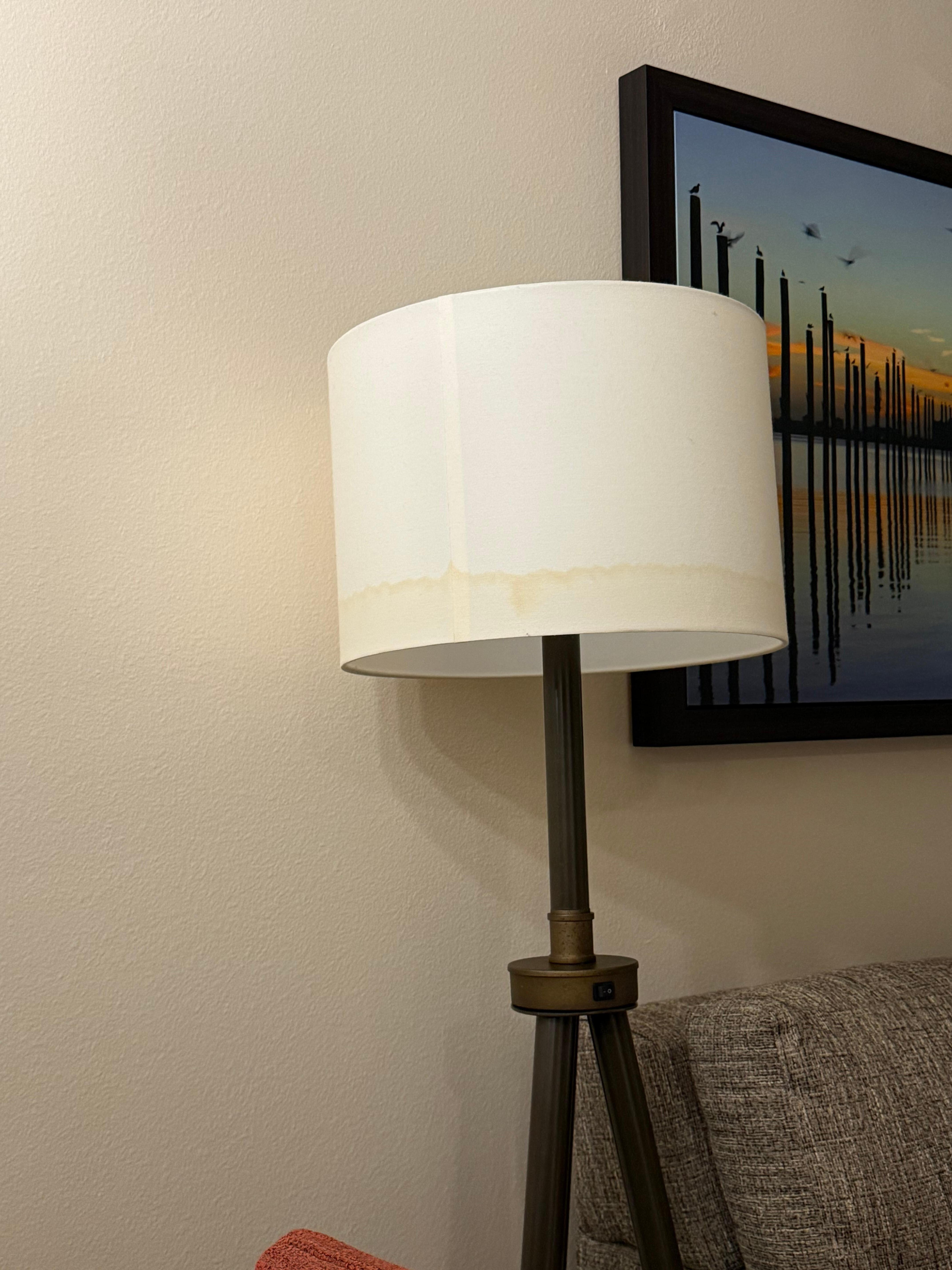 Lamp shade looked like it had been sitting in water. 