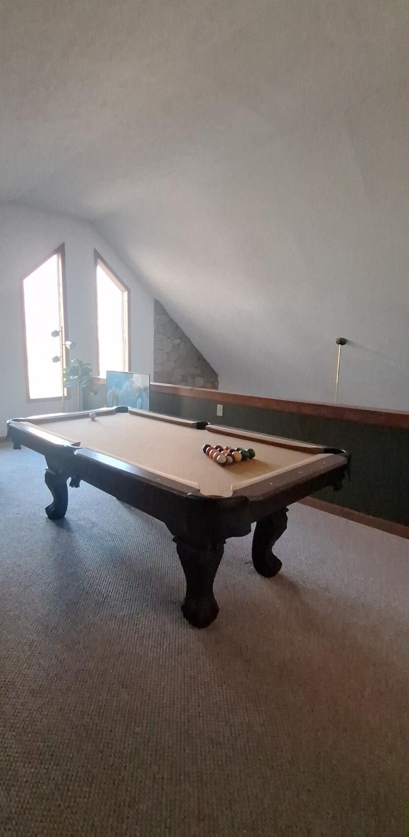 Upstairs pool table 