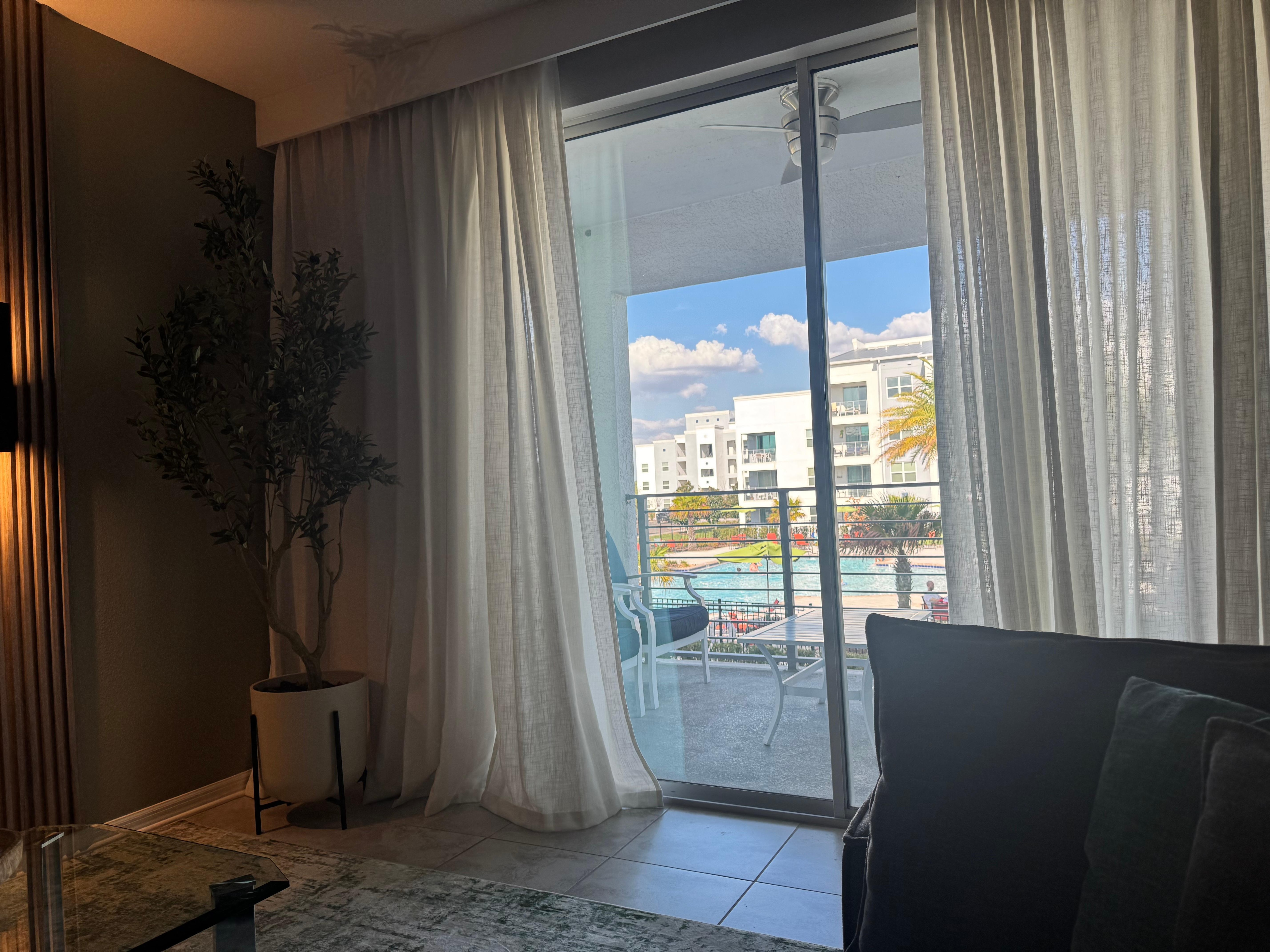 Pool view from living room