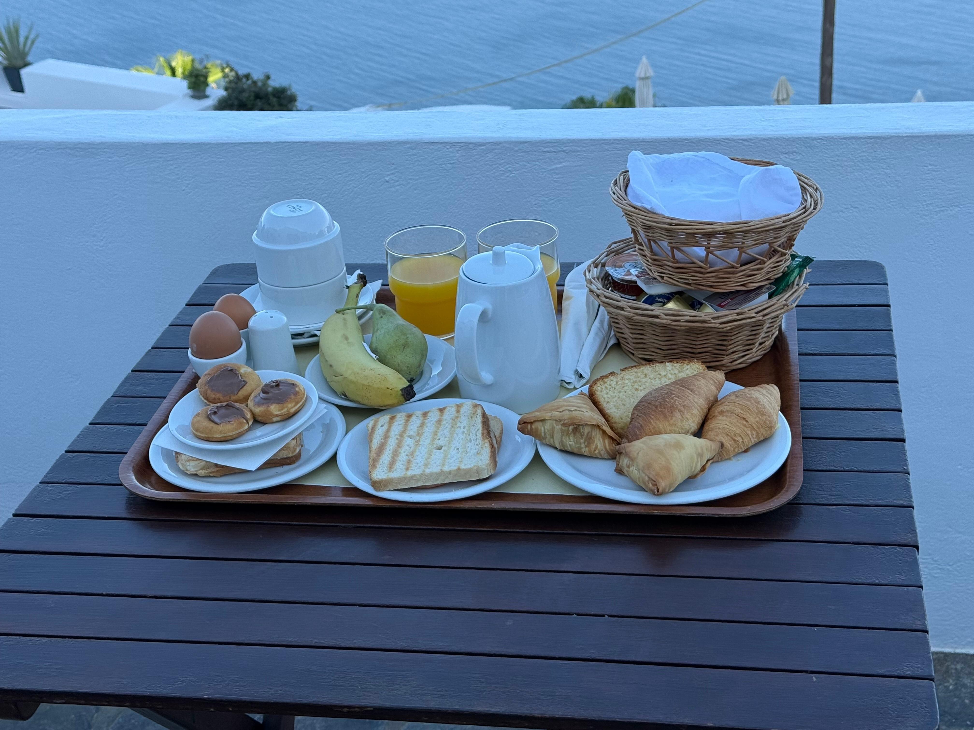 Breakfast on balcony