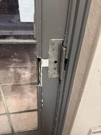 Broken security door.