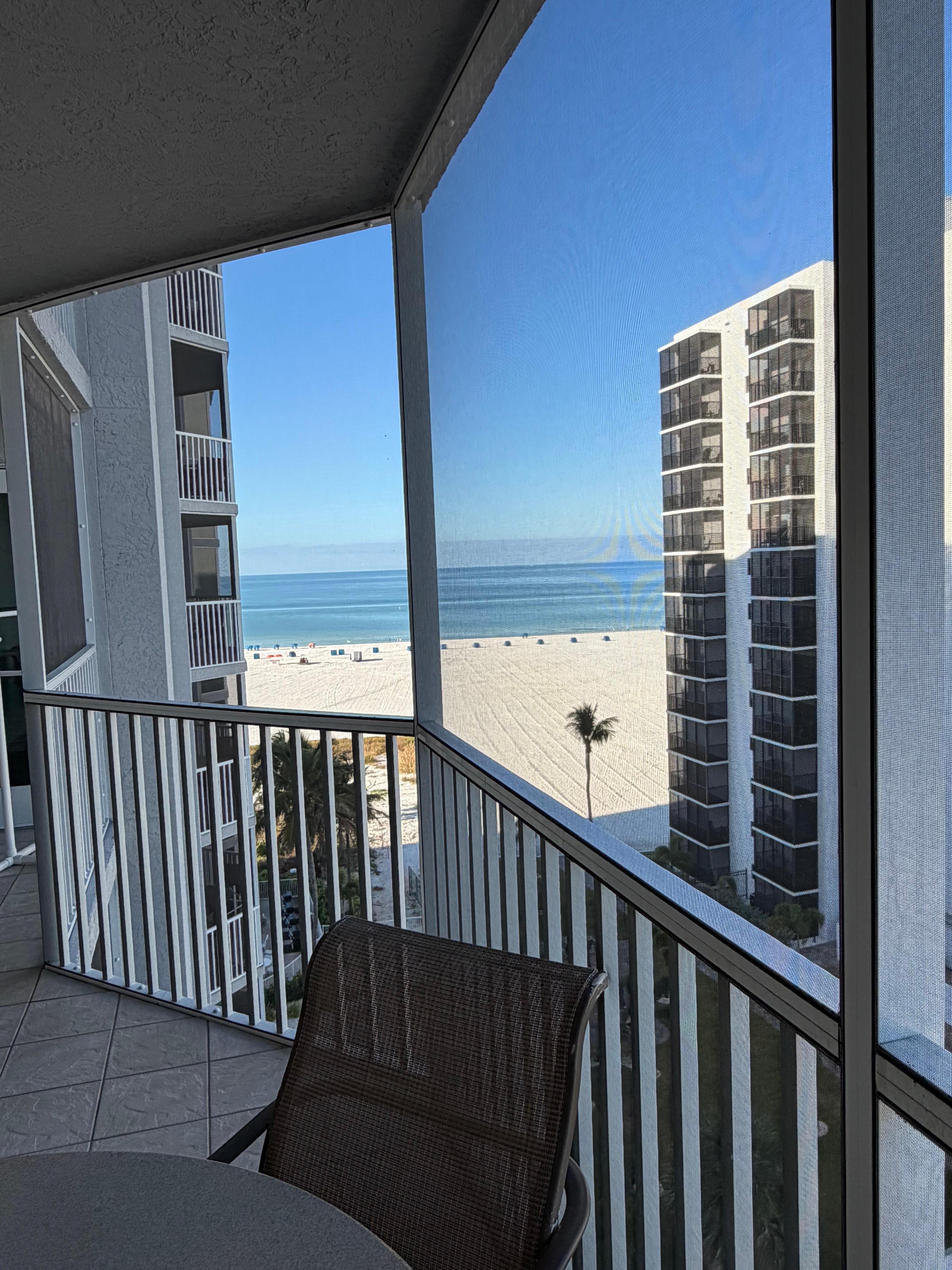 Beach view from balcony 