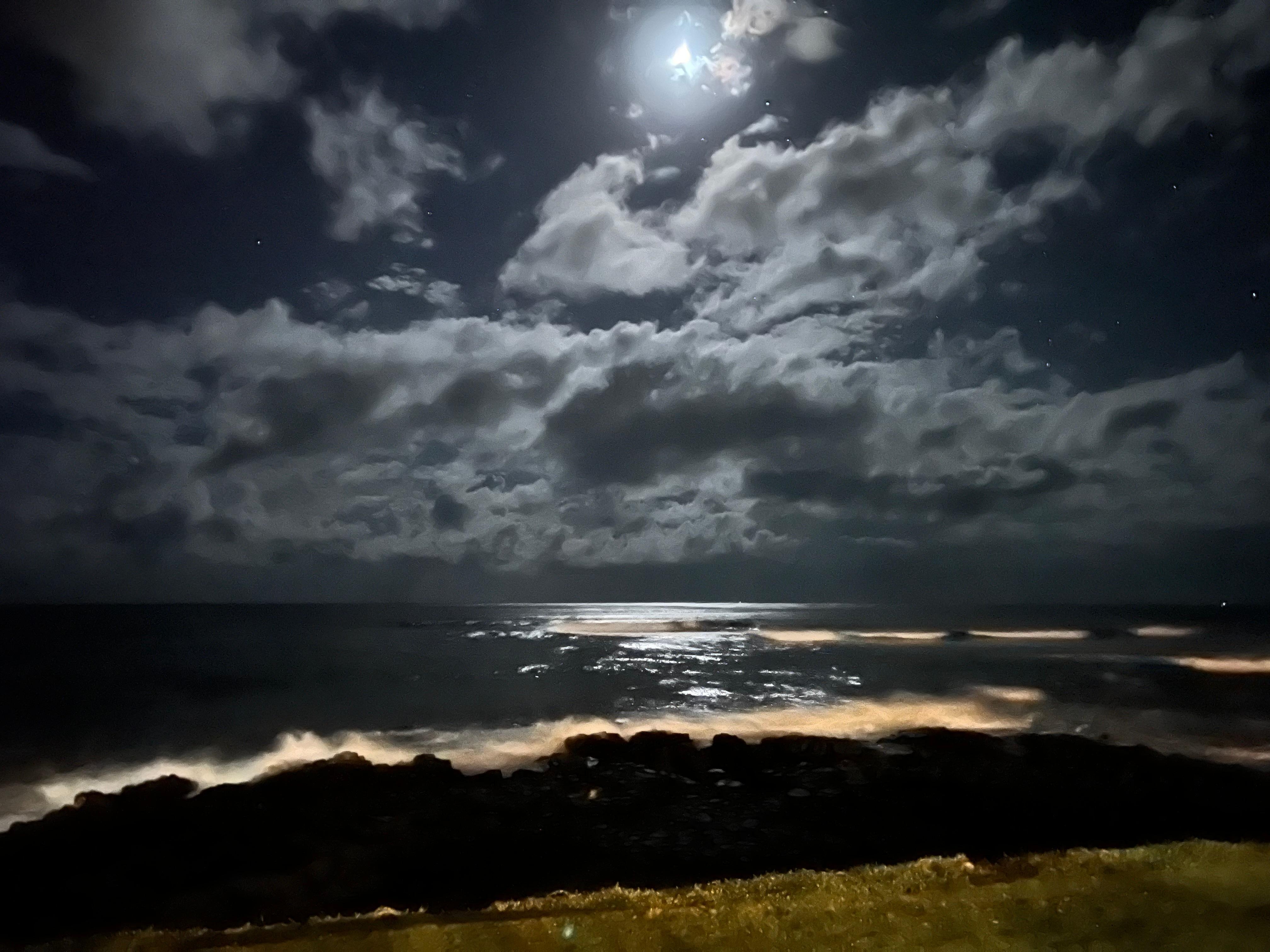 View of the moon from lanai