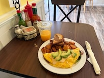 Perfect Avocado + Crab omelette from Nextdoor at The Press