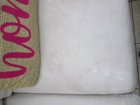 Stains on the sofa, smells worse than it looks.
