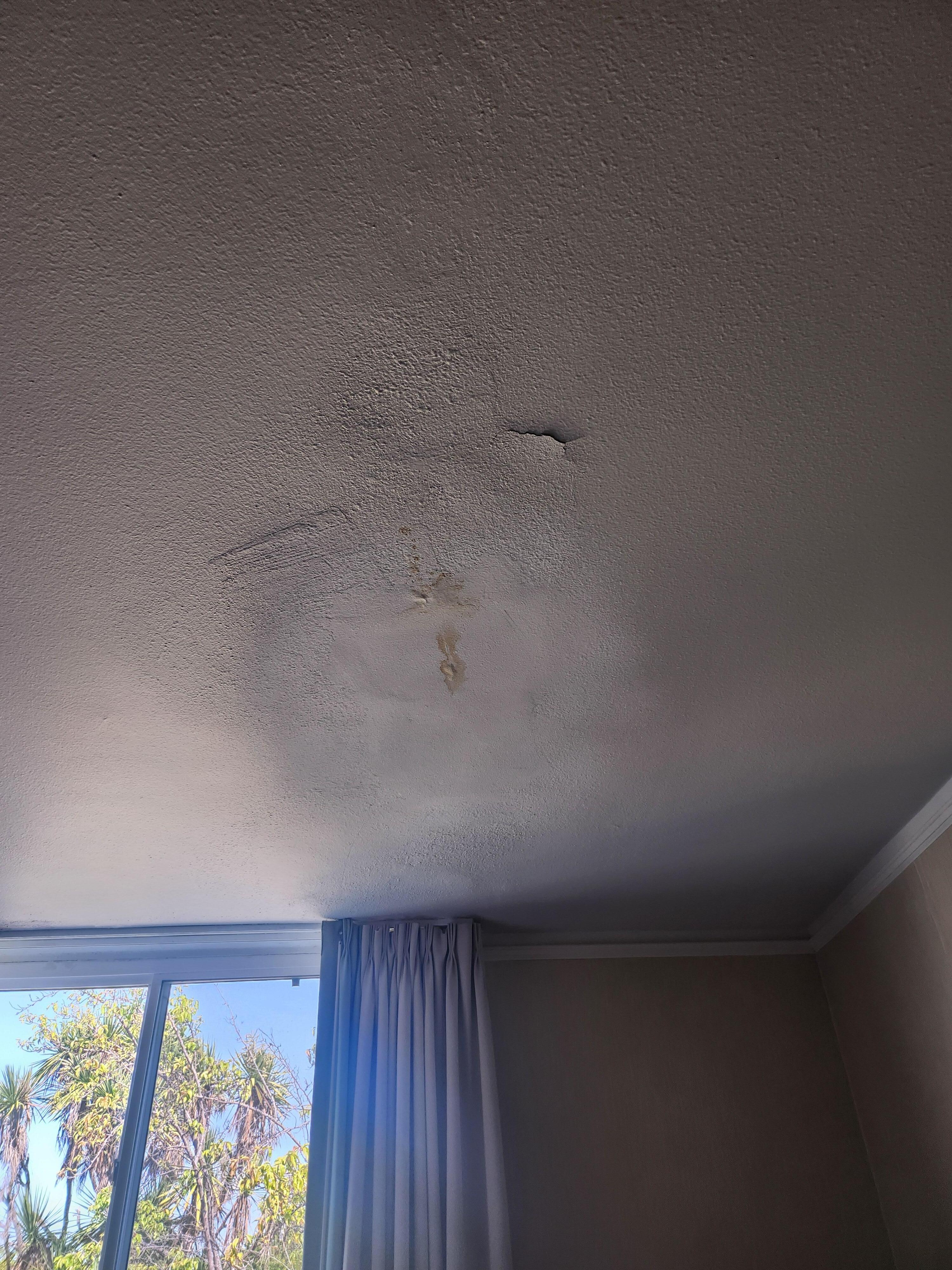 Water stain in our hotel room selling.