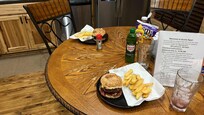 We grilled juicy burgers