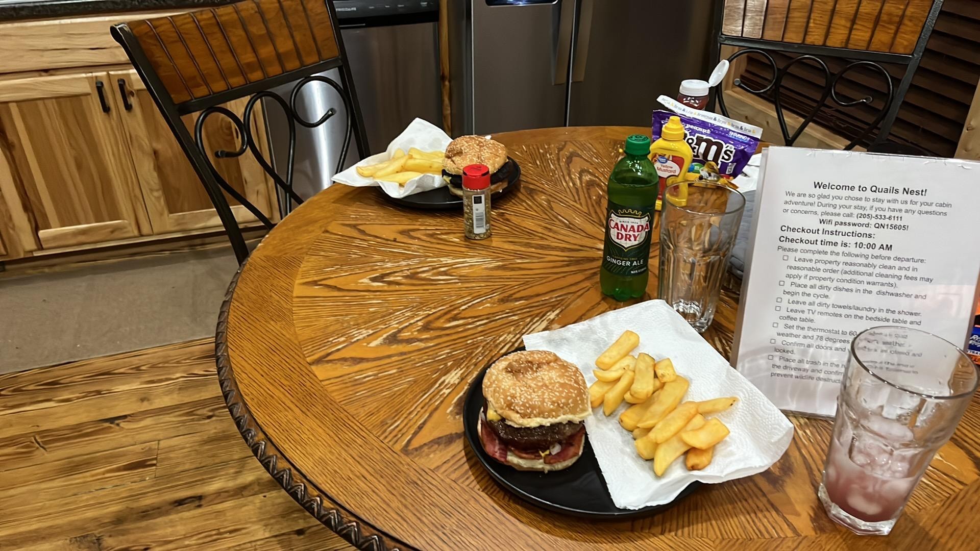 We grilled juicy burgers