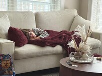 Cozy home, comfy couches, cold weather = the best rest.