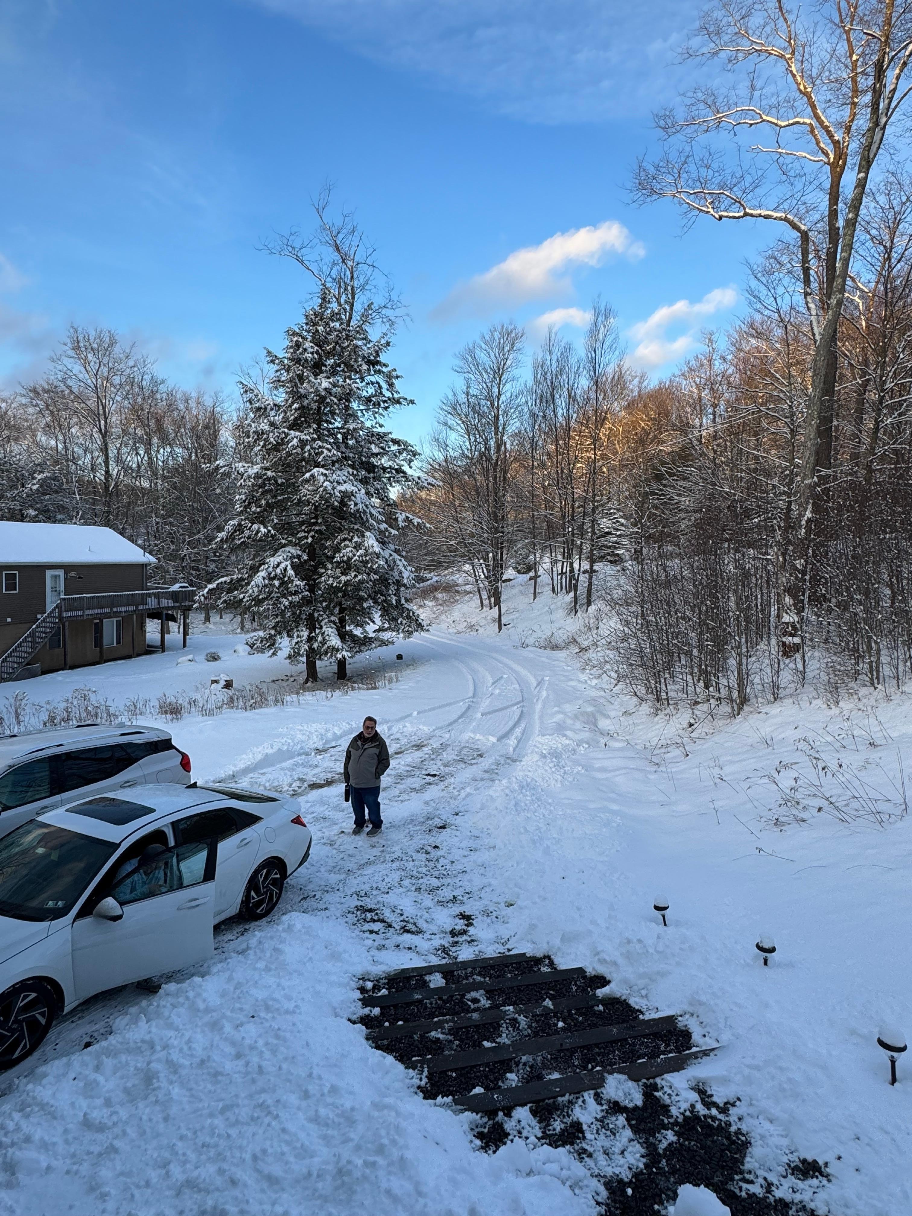 Nestled in the woods, enjoying the beauty of nature yet close to stores and ski mountains 