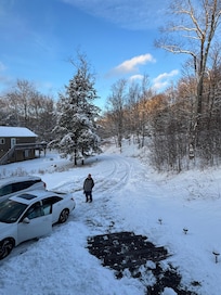 Nestled in the woods, enjoying the beauty of nature yet close to stores and ski mountains