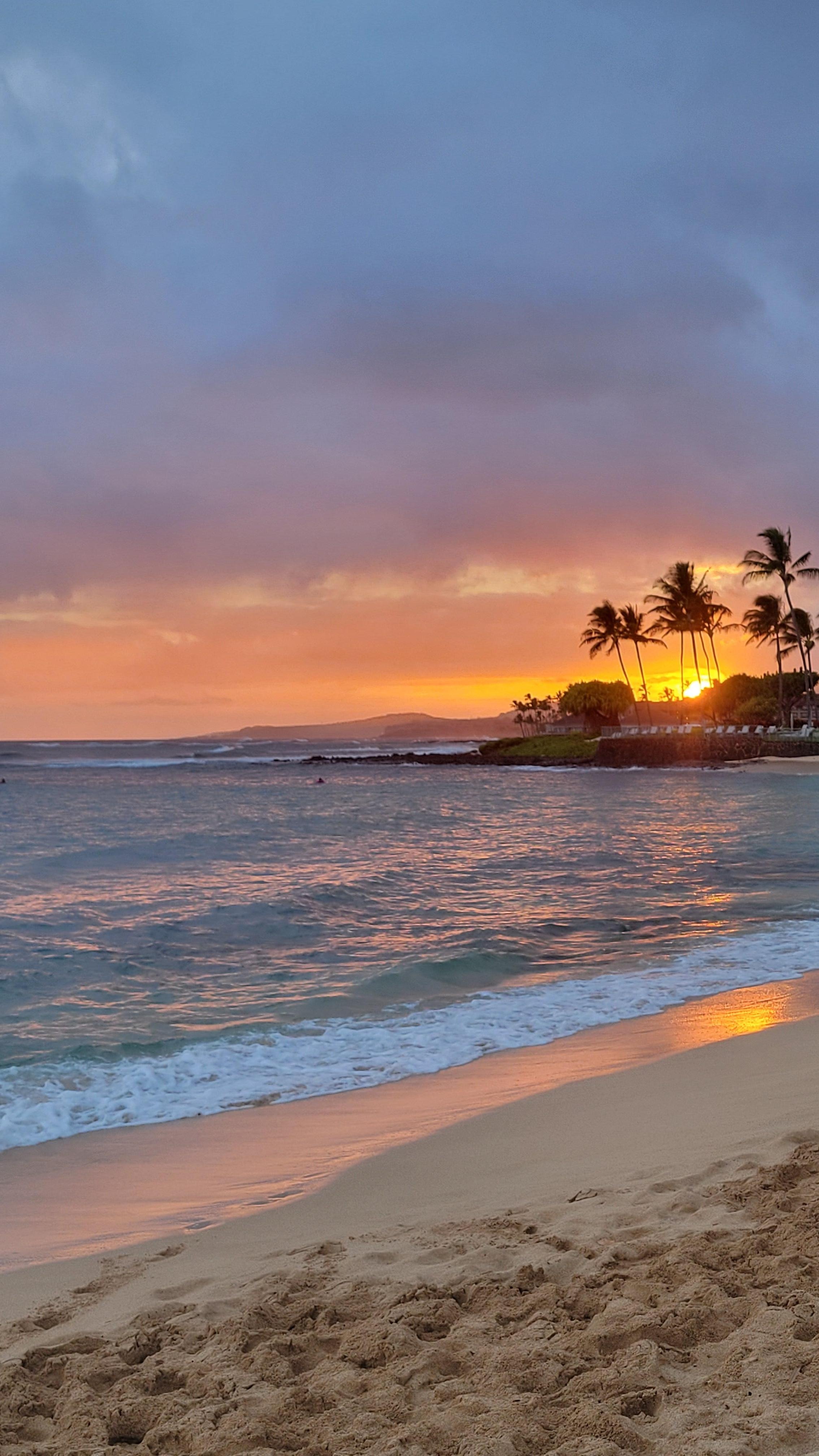 Sunset on the beach right behind the condos