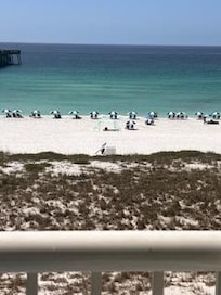 The beach view from the balcony