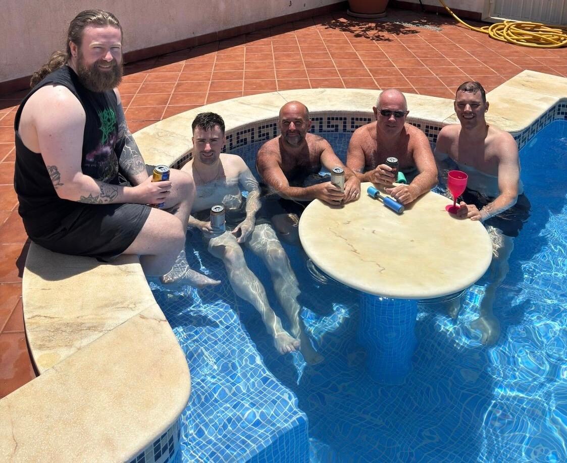 The boys in the pool. 