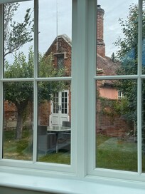 Garden view from the breakfast area