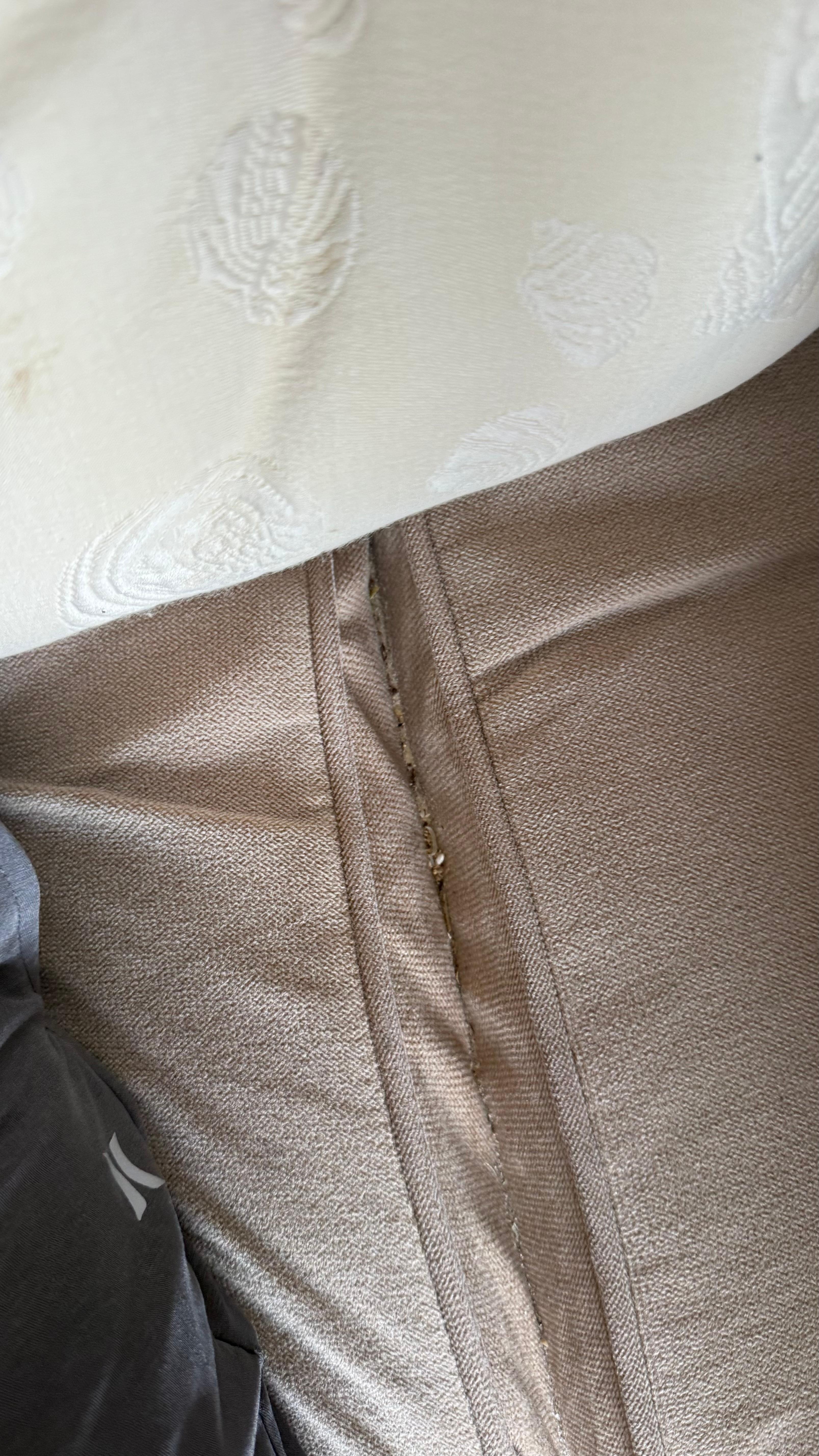 Nail clippings on loveseat 