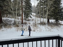 Skiing out from the back porch, so convenient.