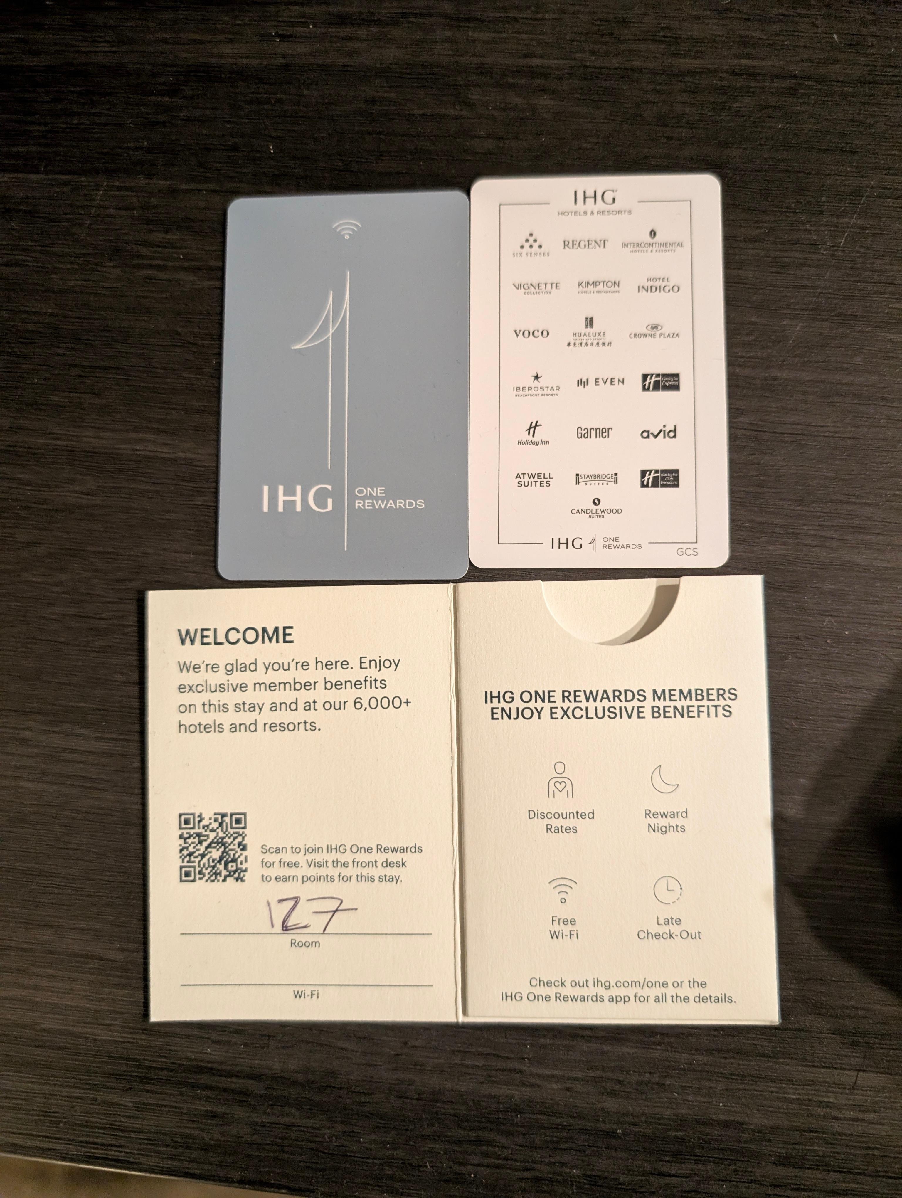 Room key and envelope.